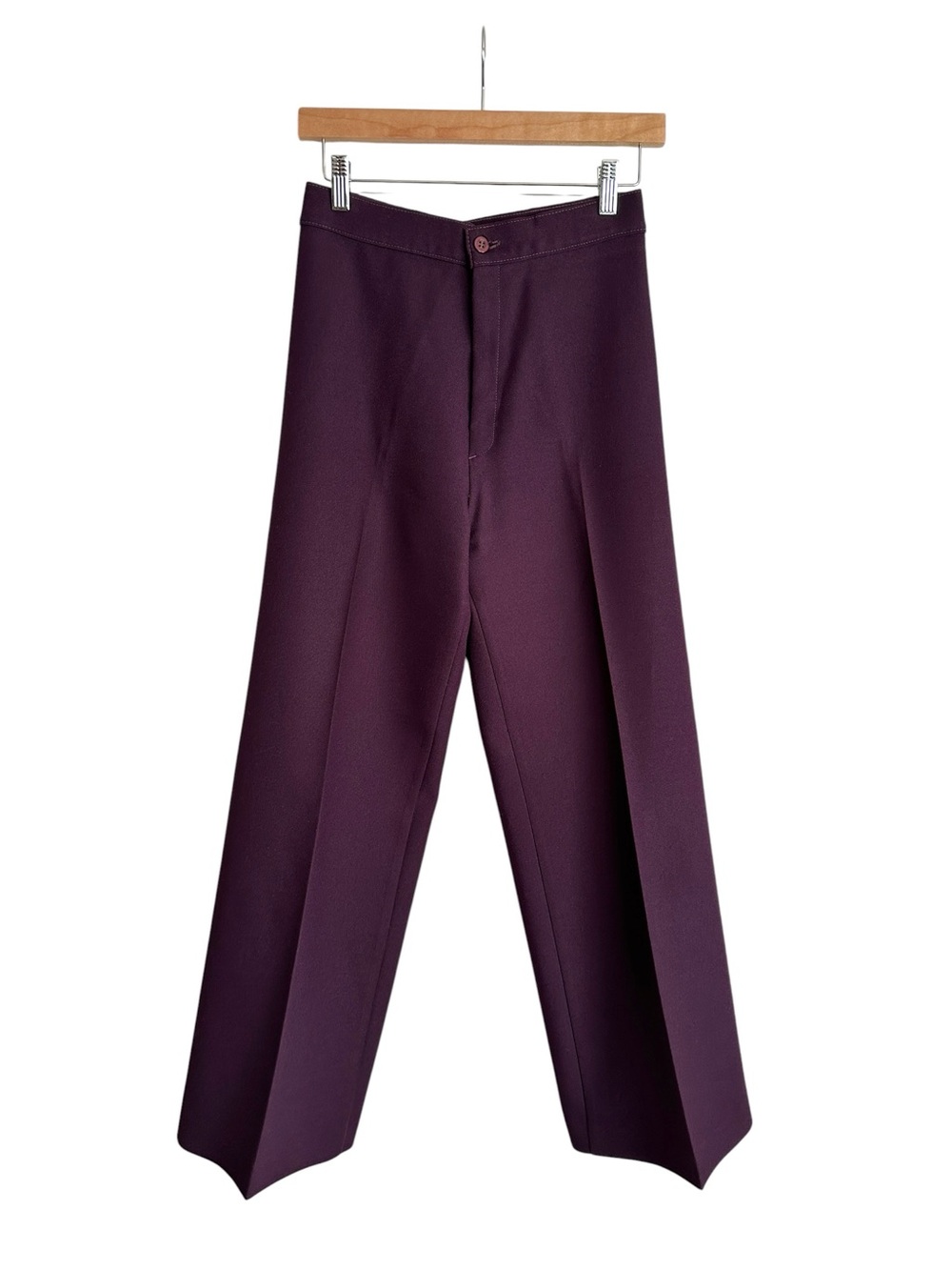 Vintage 70s LEVI’S Plum Purple High Rise Wide Leg Pants Trousers Perma Prest - Picture 2 of 15